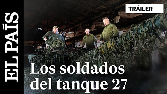 Portada del programa Los soldados del tanque 27, salen tres hombres vestidos de verde